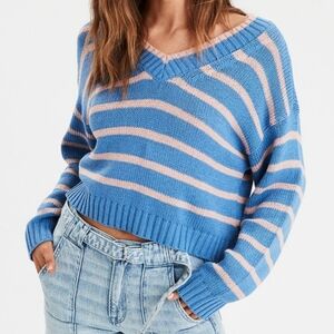 American Eagle Striped Chunky Knit Stripe Sweater
